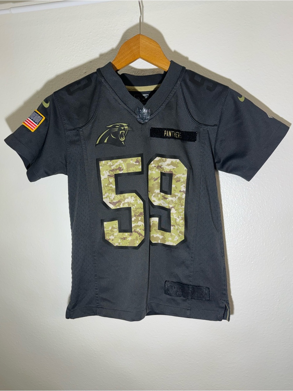 Carolina Panthers Kids Black Camo #59 Luke Kuechly NFL Jersey